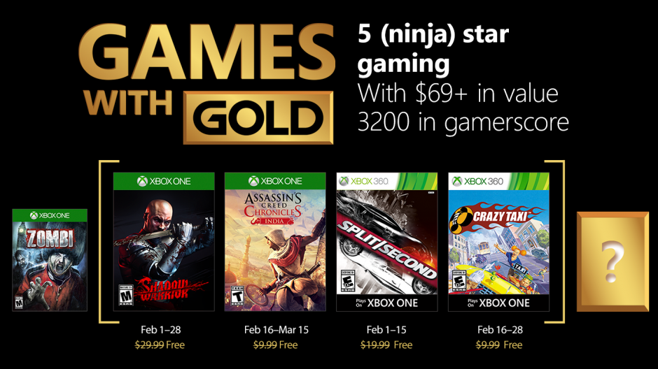 Xbox Live Gold tasuta mängud – Veebruar 2018