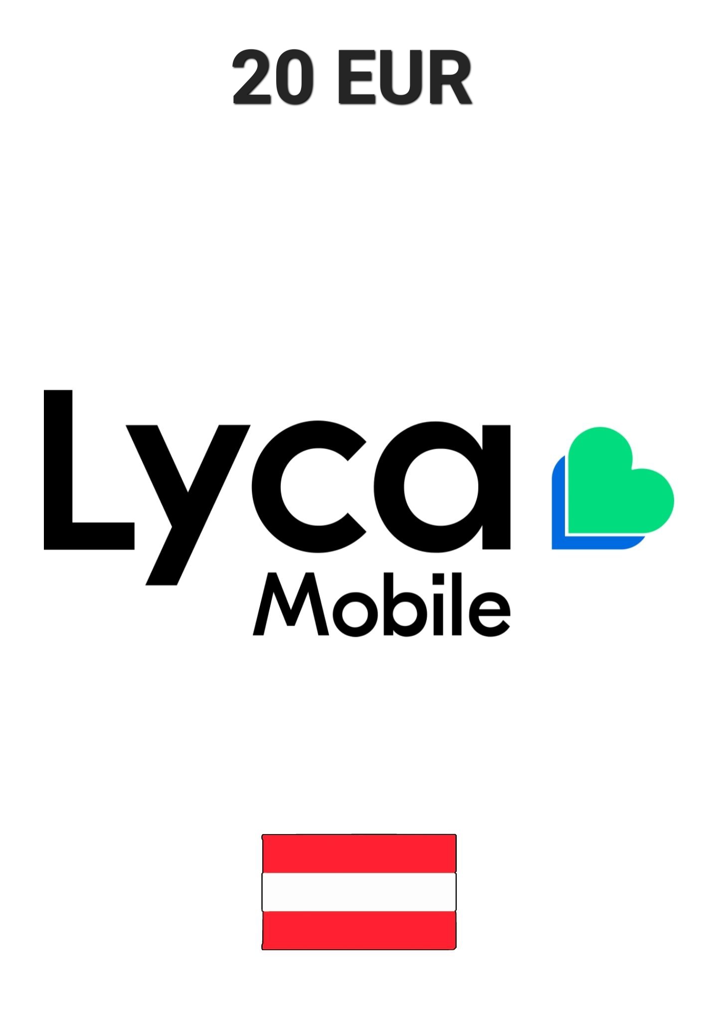 Lyca Mobile Austria 20 EUR Gift Card cover image