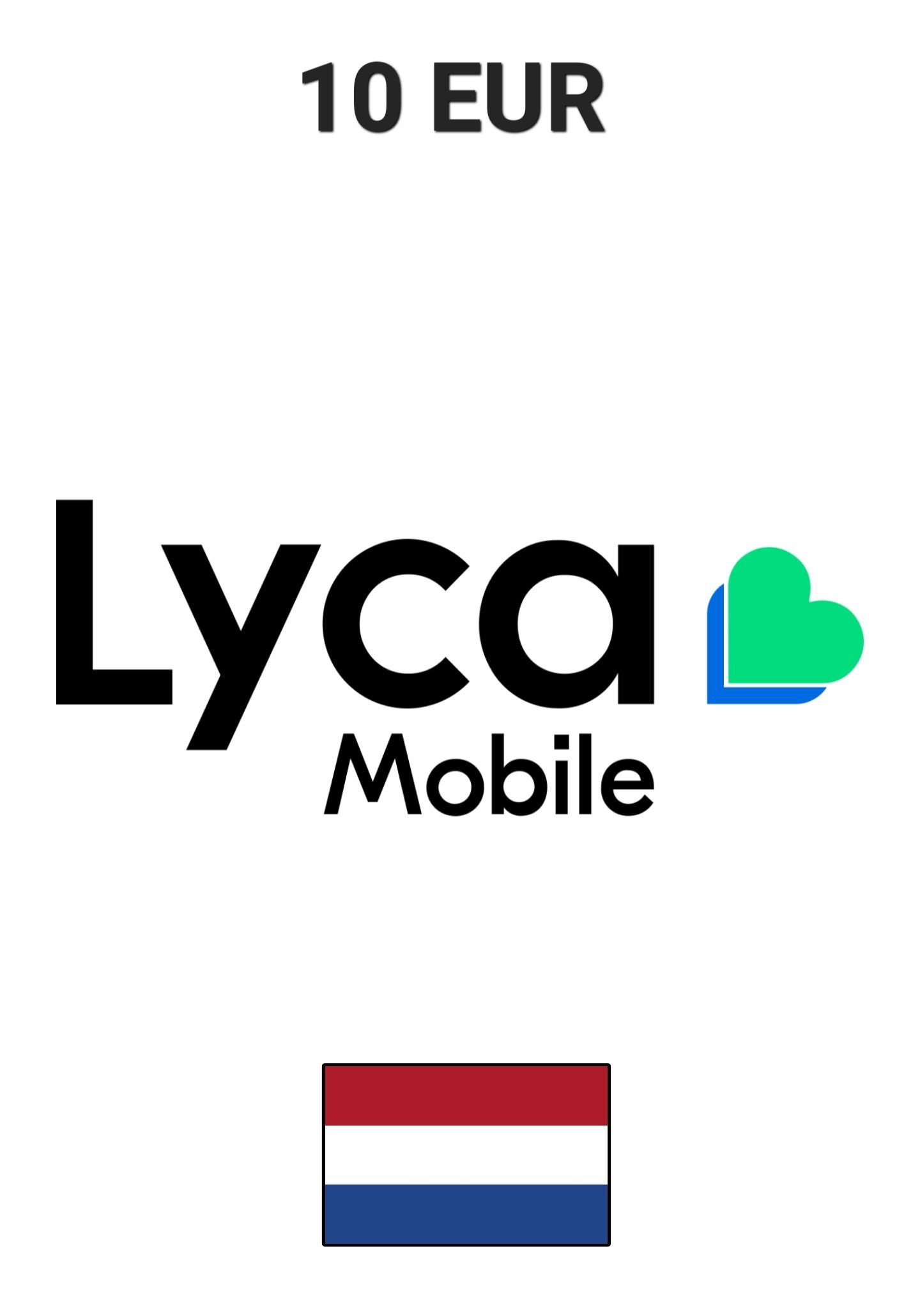 Lyca Mobile Netherlands 10 EUR Gift Card cover image