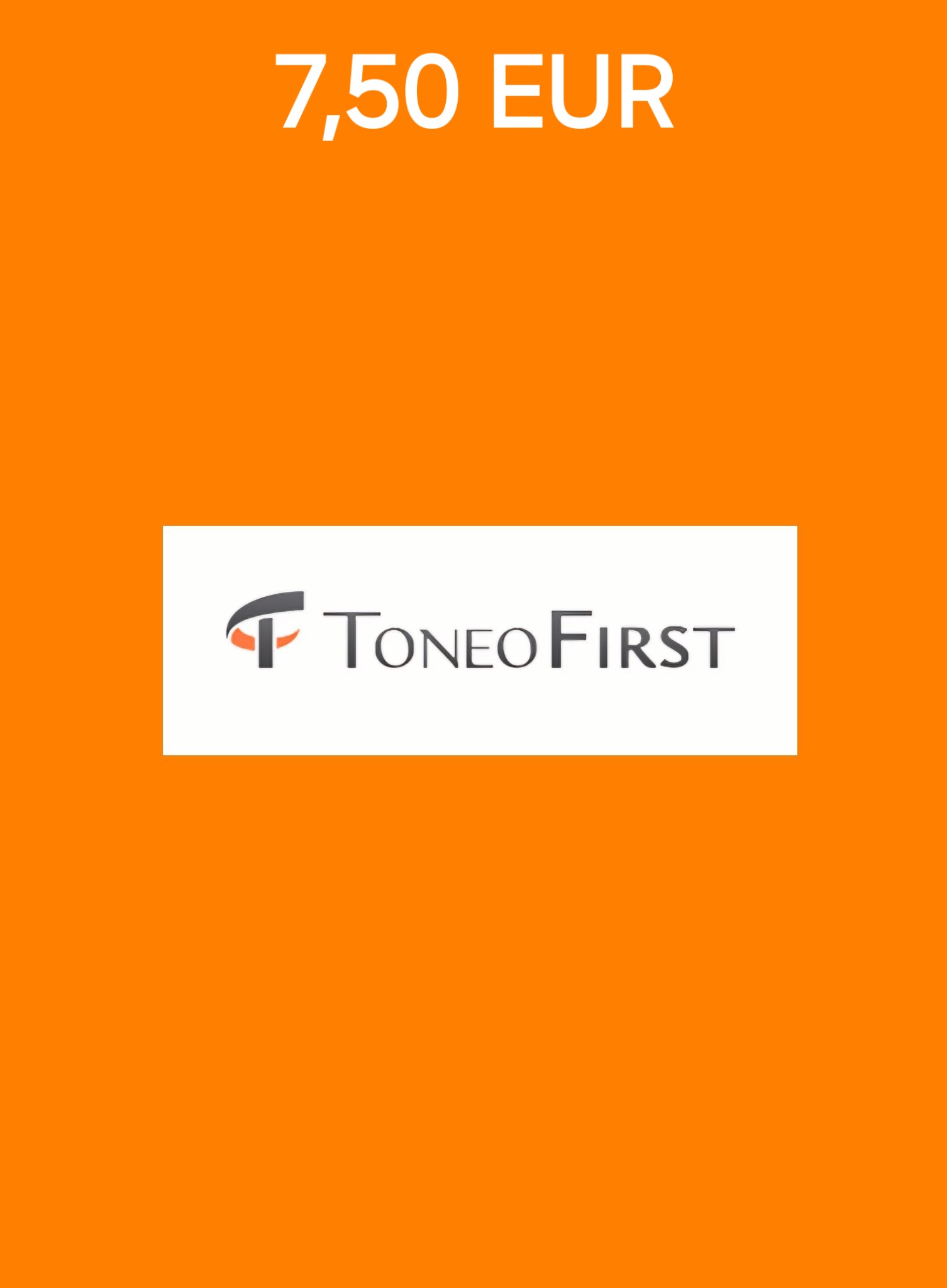 Toneo First 7,50 EUR Gift Card cover image