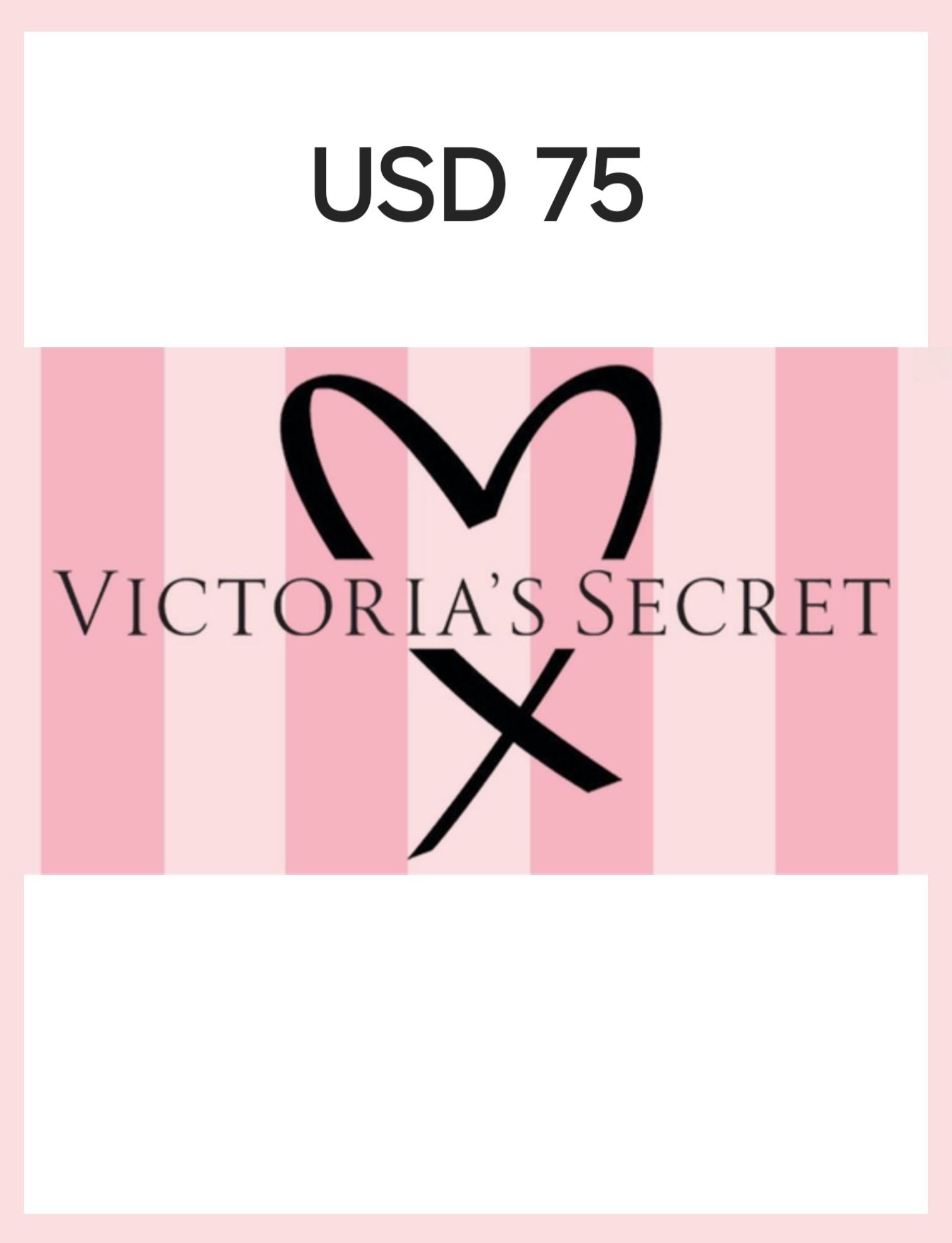 Victoria's Secret USA 75 USD Gift Card cover image