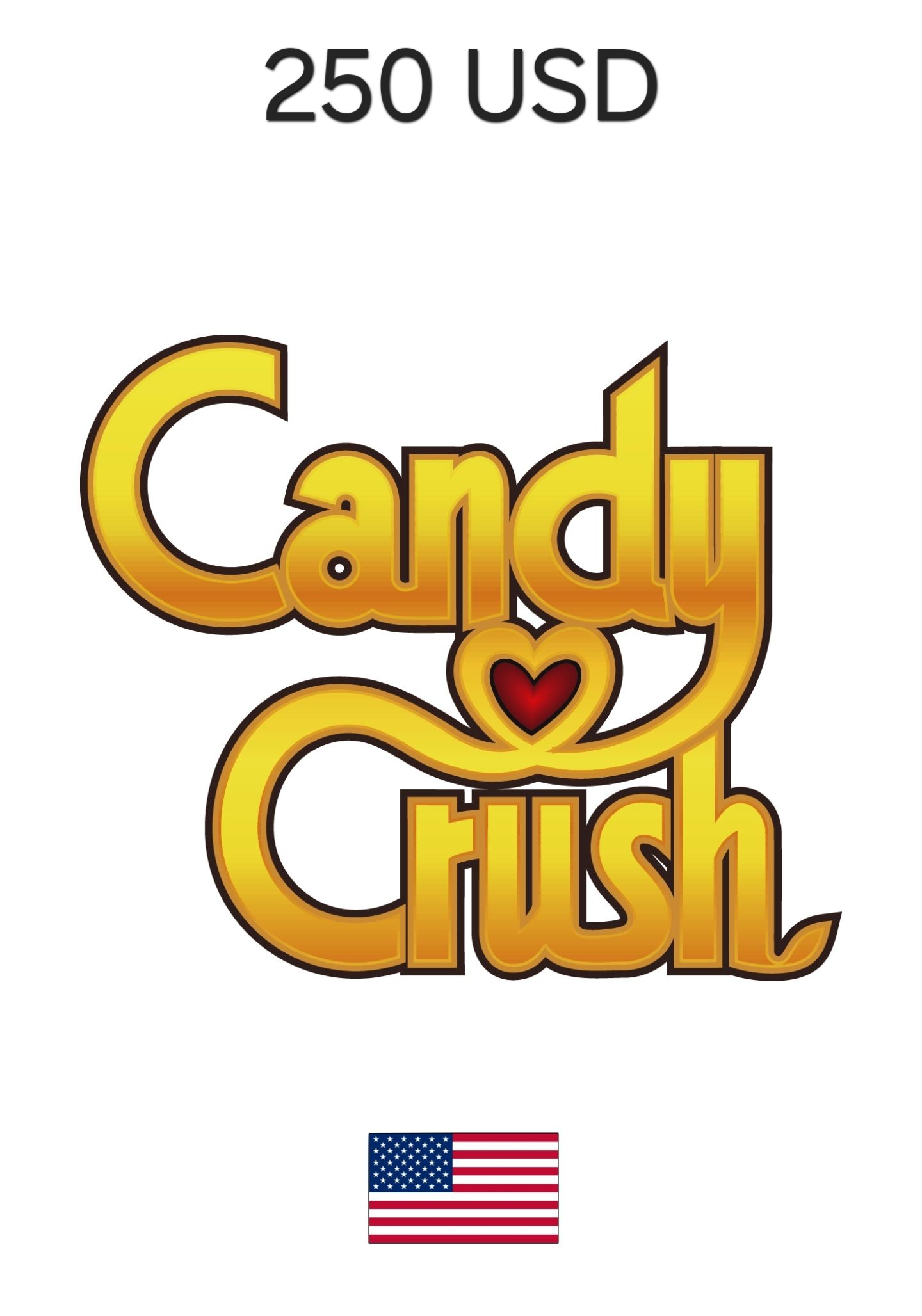 USA Candy Crush 250 USD Gift Card cover image
