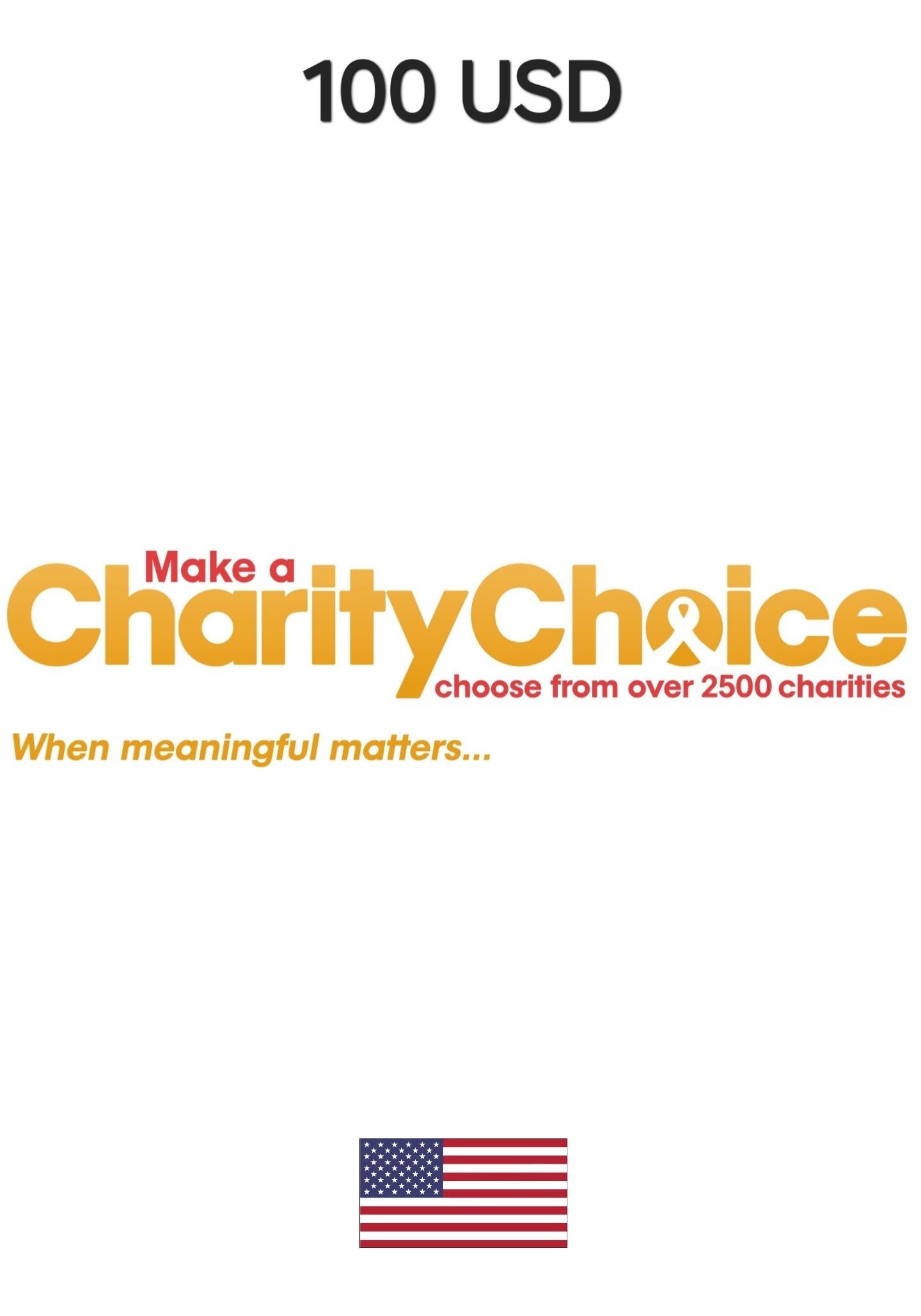 USA Charity Choice 100 USD Gift Card cover image