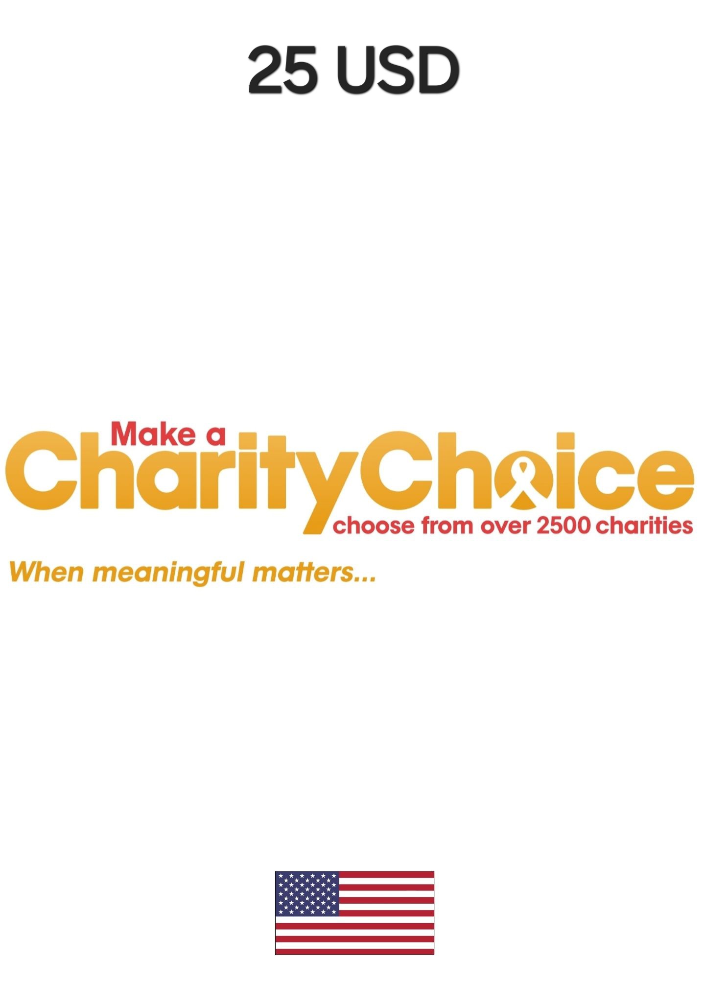 USA Charity Choice 25 USD Gift Card cover image