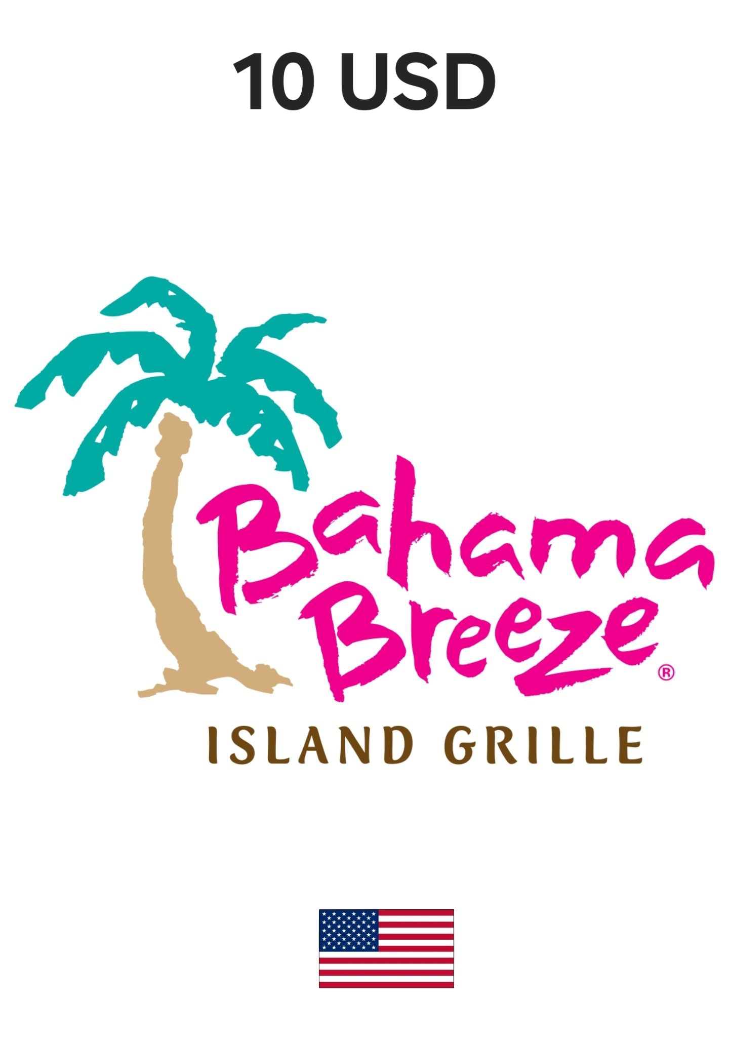 USA Bahama Breeze 10 USD Gift Card cover image