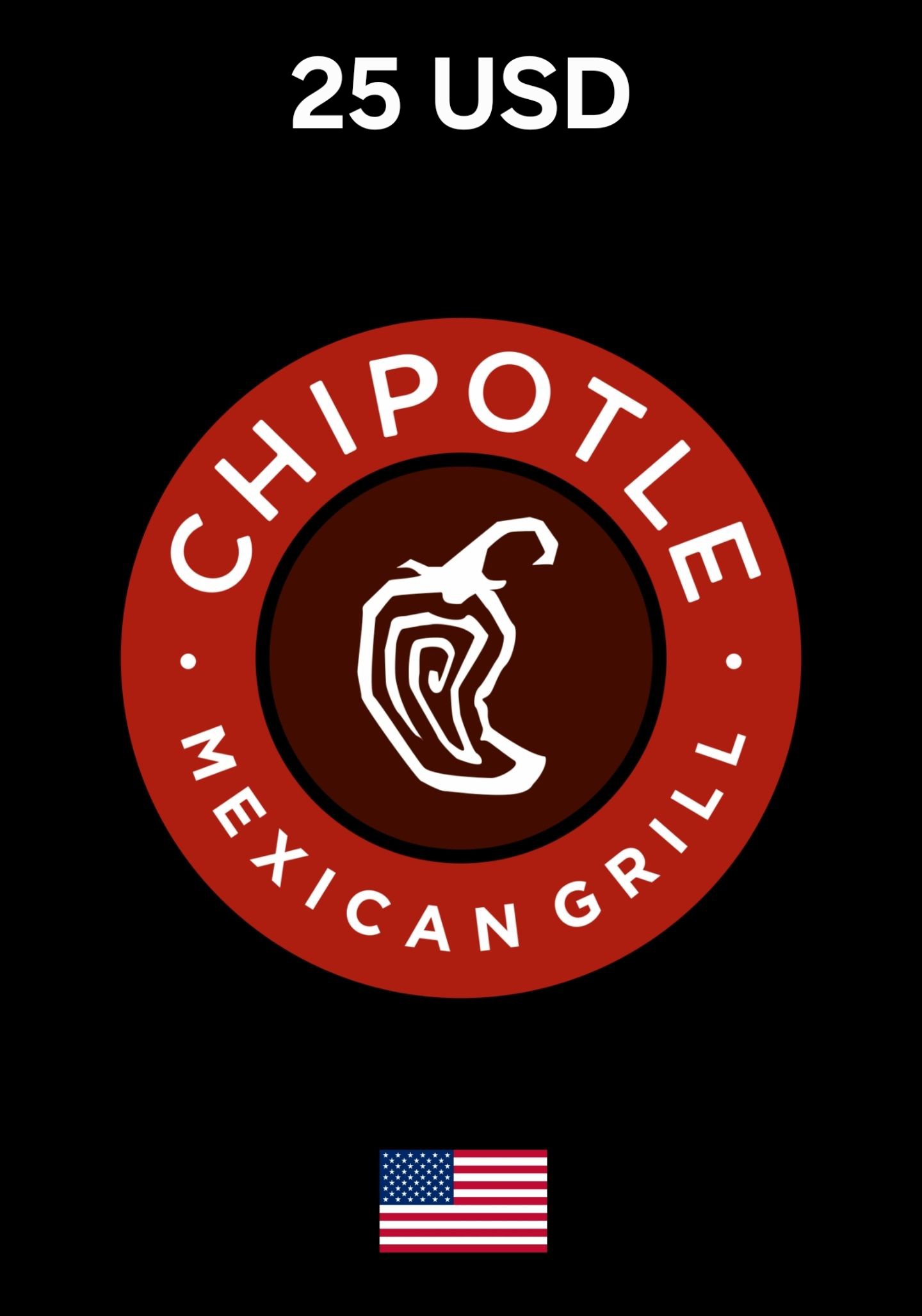 USA Chipotle 25 USD Gift Card cover image