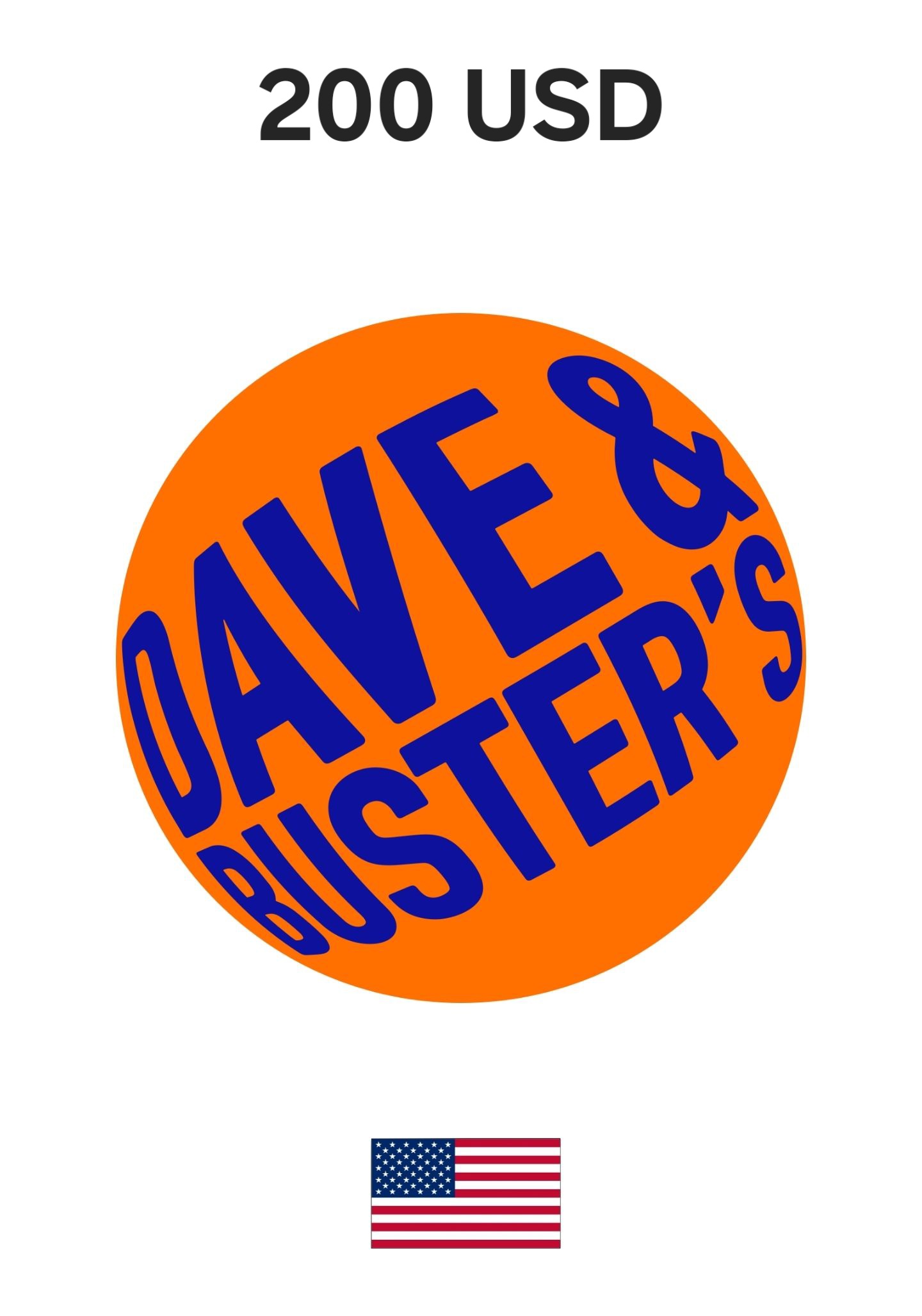 USA Dave & Busters 200 USD Gift Card cover image