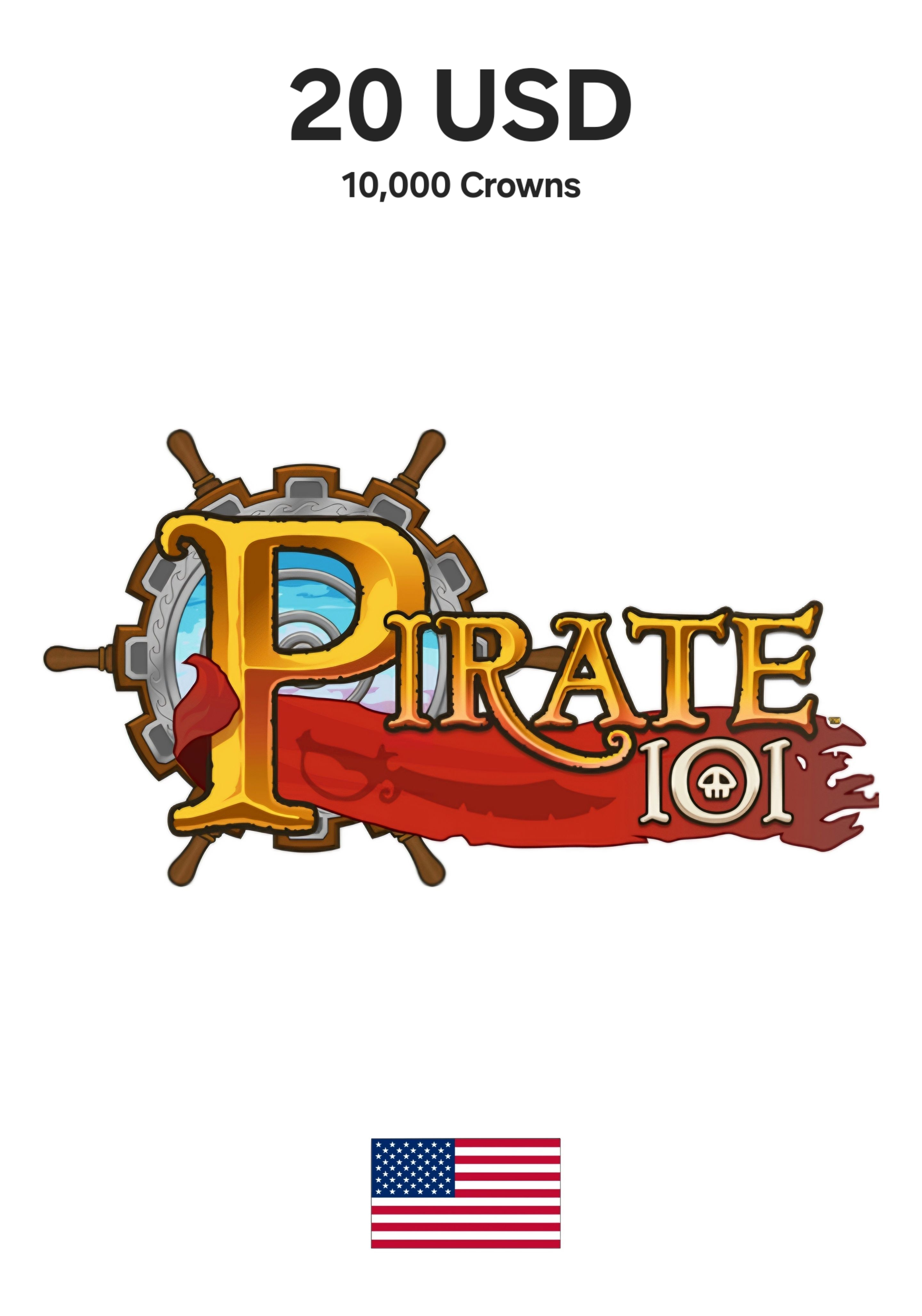 USA Kingsisle Pirate 101 20 USD - 10,000 Crowns Gift Card cover image