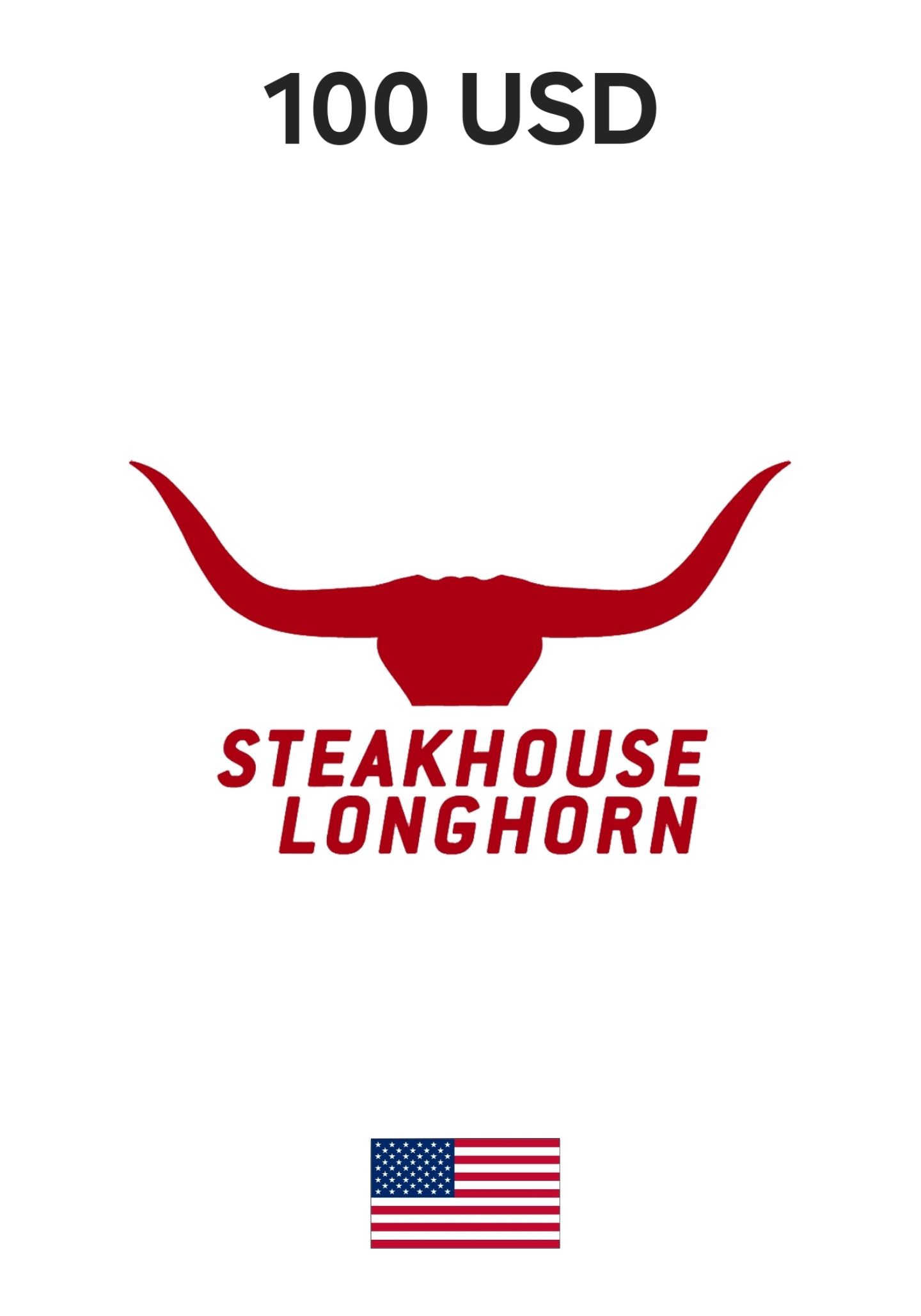 USA LongHorn Steakhouse 100 USD Gift Card cover image