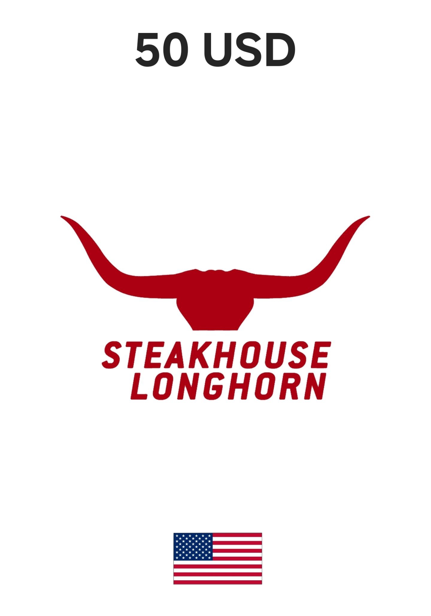 USA LongHorn Steakhouse 50 USD Gift Card cover image