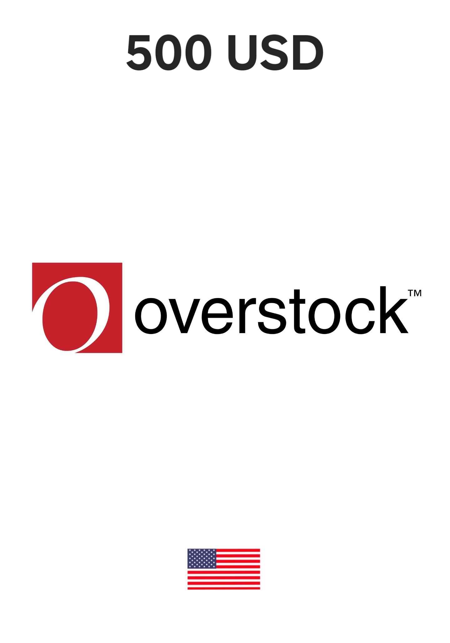 USA Overstock.com 500 USD Gift Card cover image