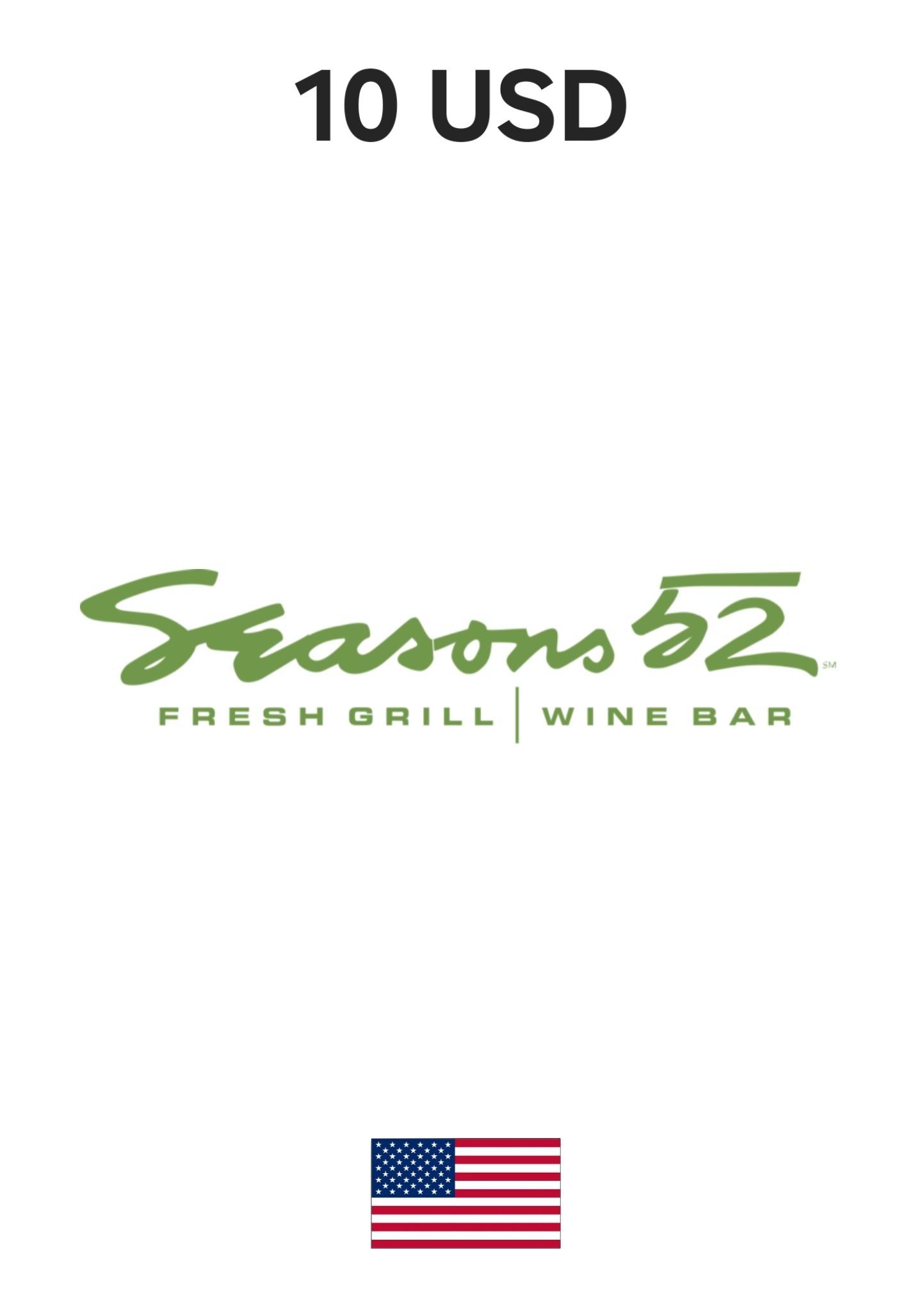 USA Seasons 52 10 USD Gift Card cover image