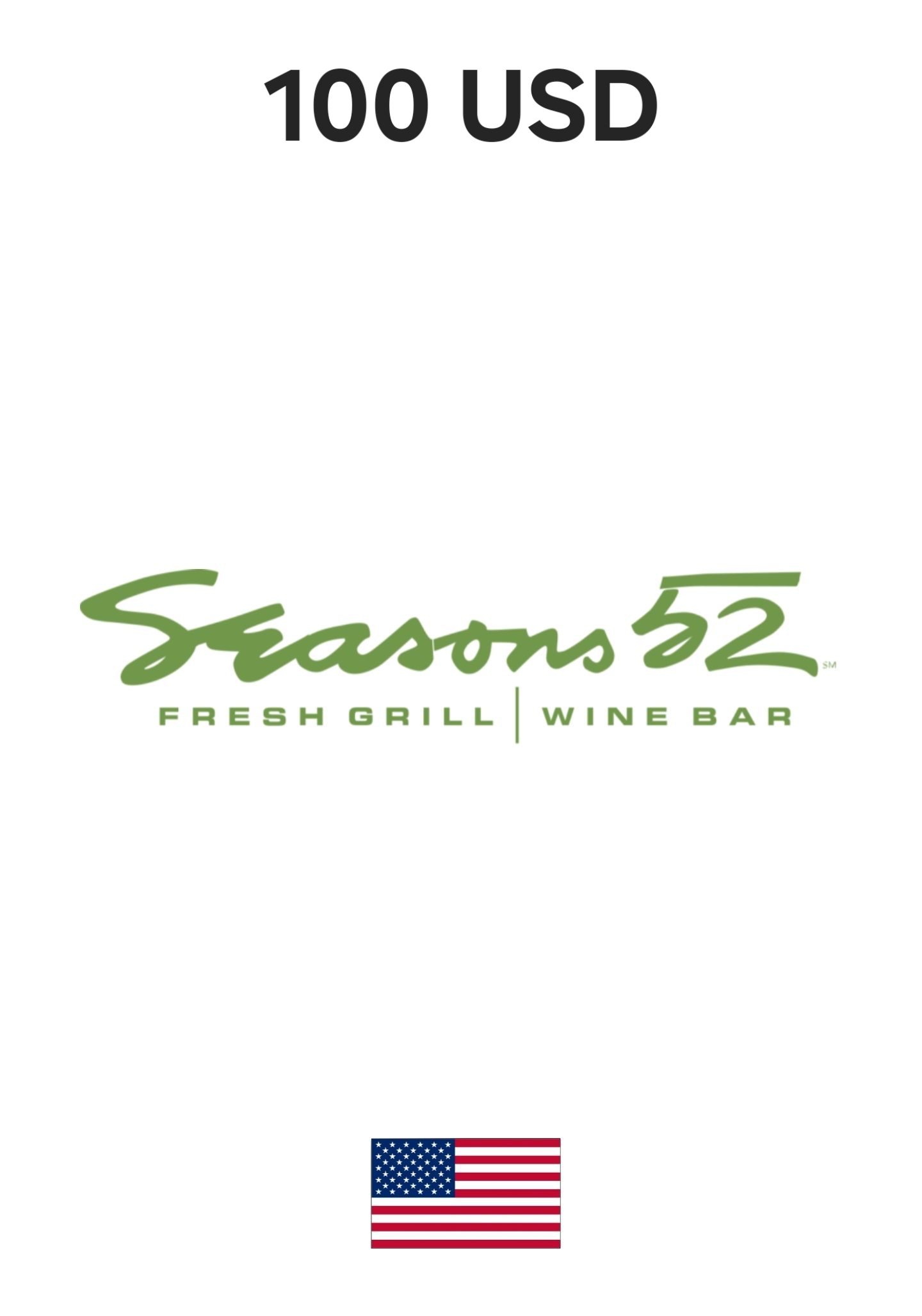 USA Seasons 52 100 USD Gift Card cover image