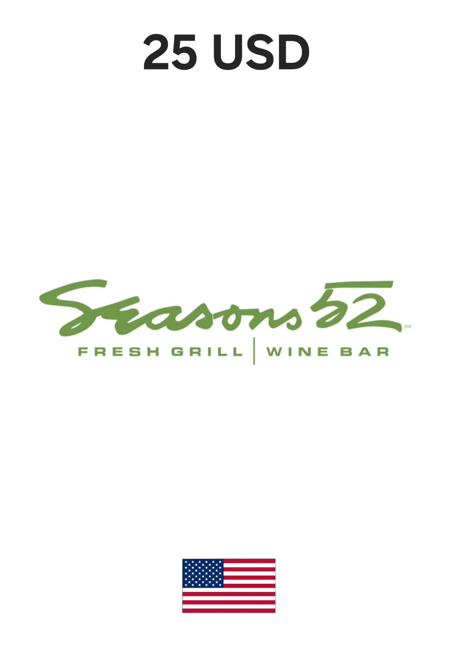 USA Seasons 52 25 USD Gift Card cover image