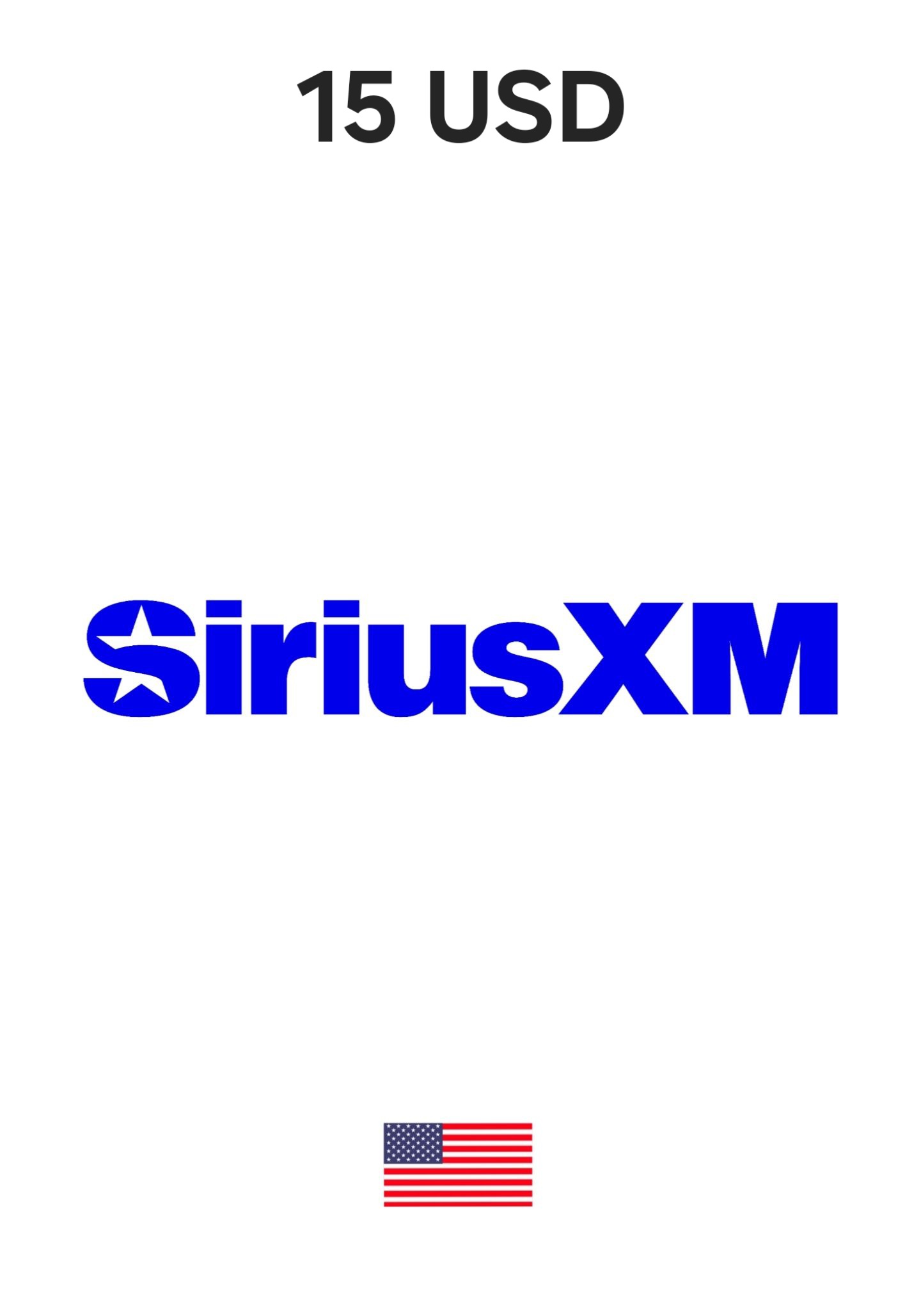 USA Sirius XM 15 USD Gift Card cover image