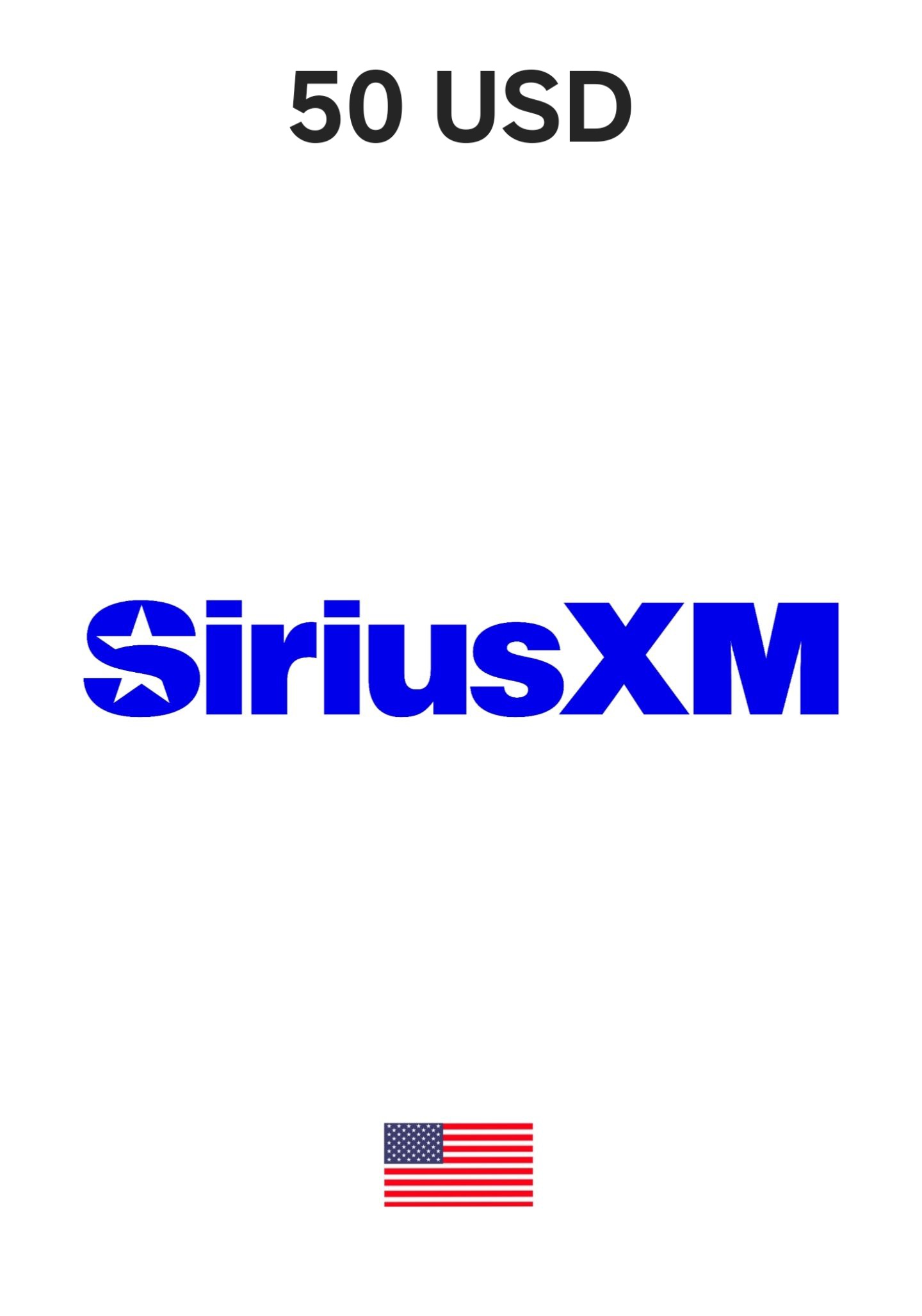 USA Sirius XM 50 USD Gift Card cover image
