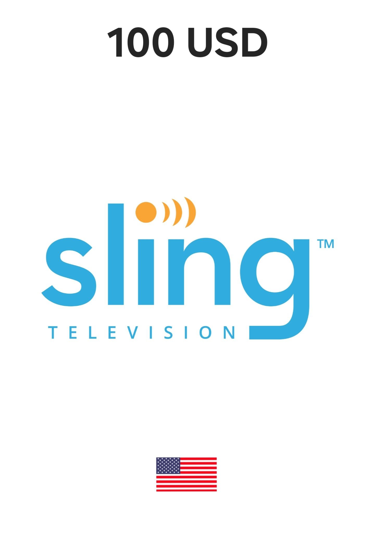 USA Sling TV 100 USD Gift Card cover image
