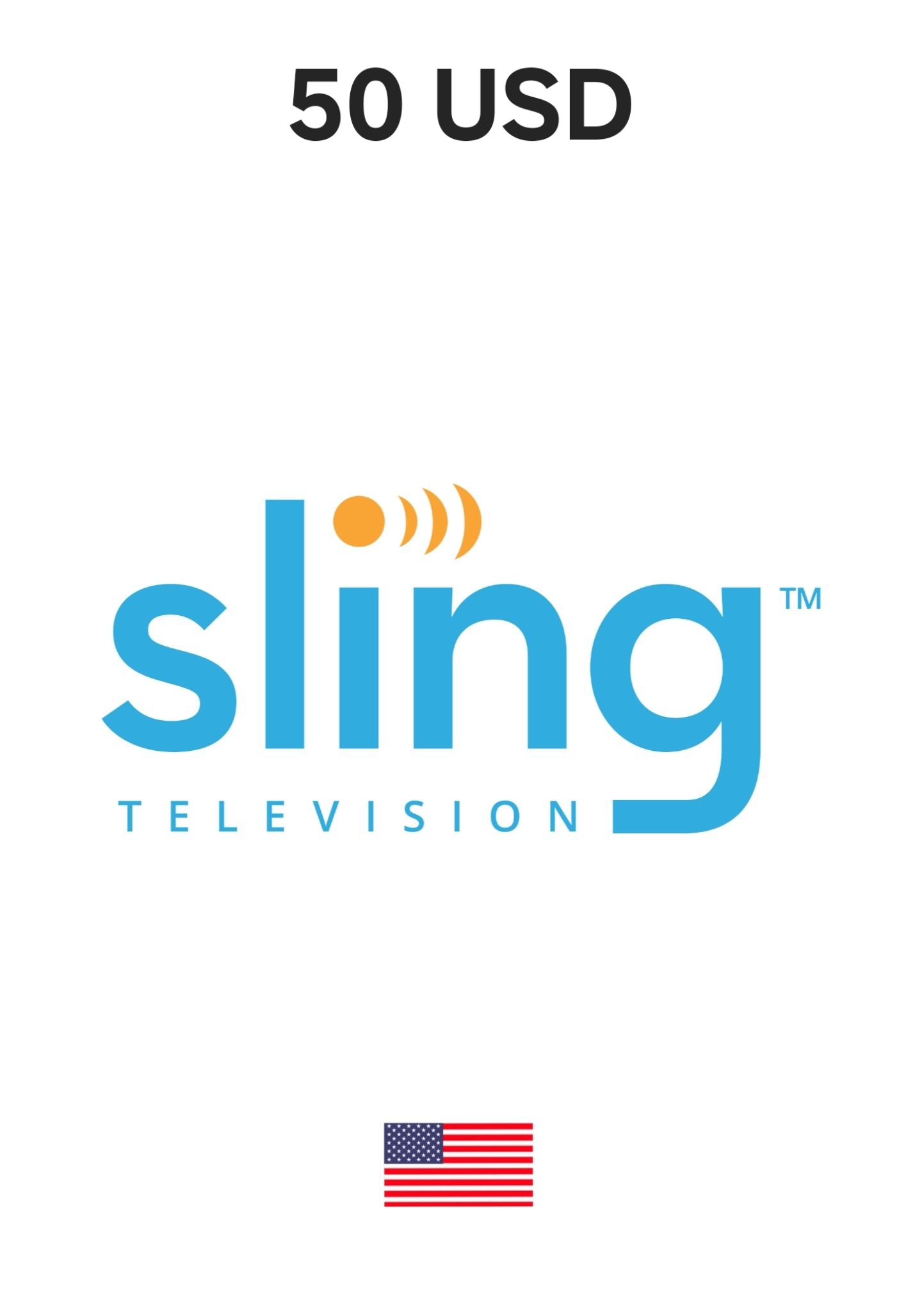 USA Sling TV 50 USD Gift Card cover image