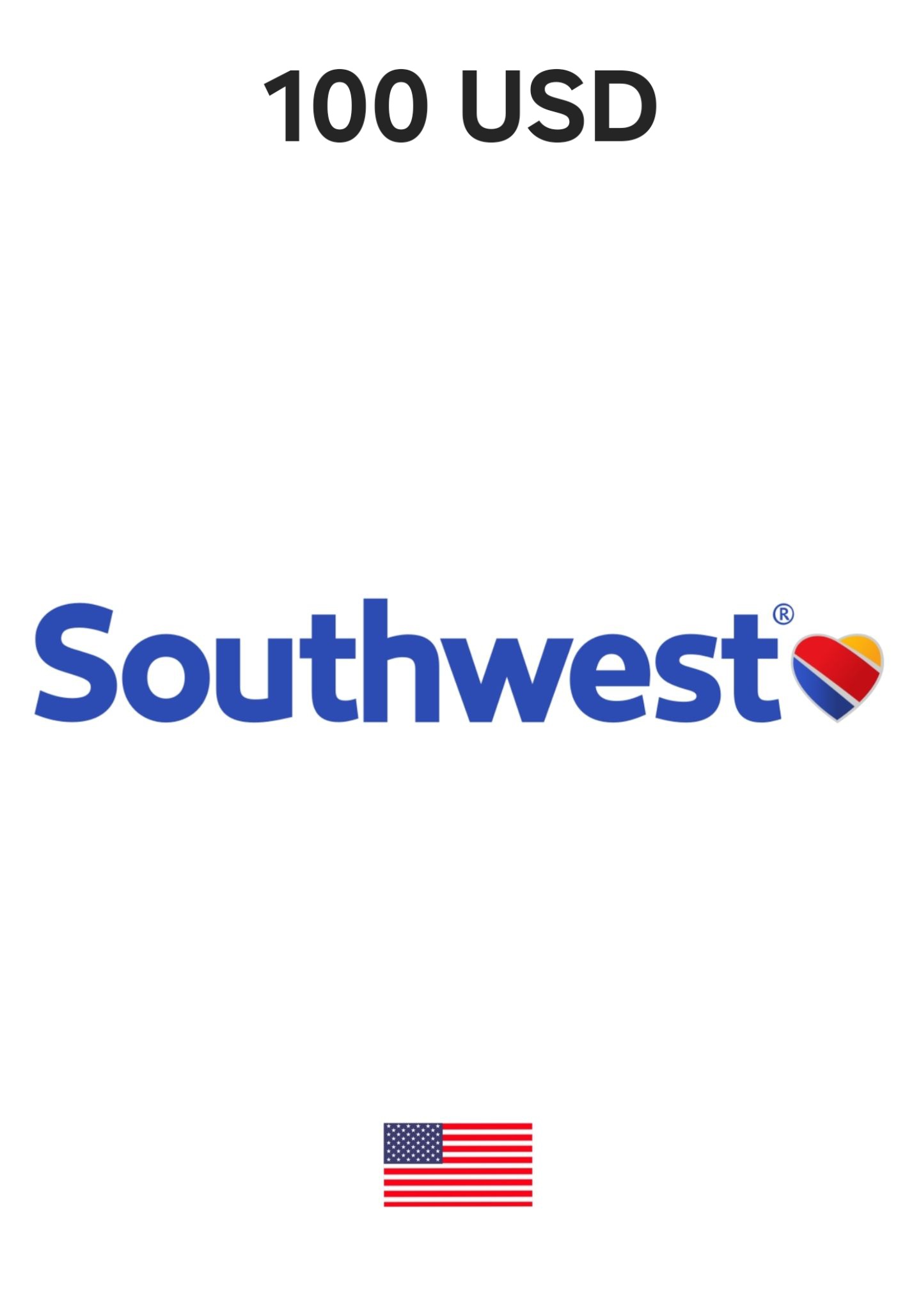USA Southwest Airlines 100 USD Gift Card cover image