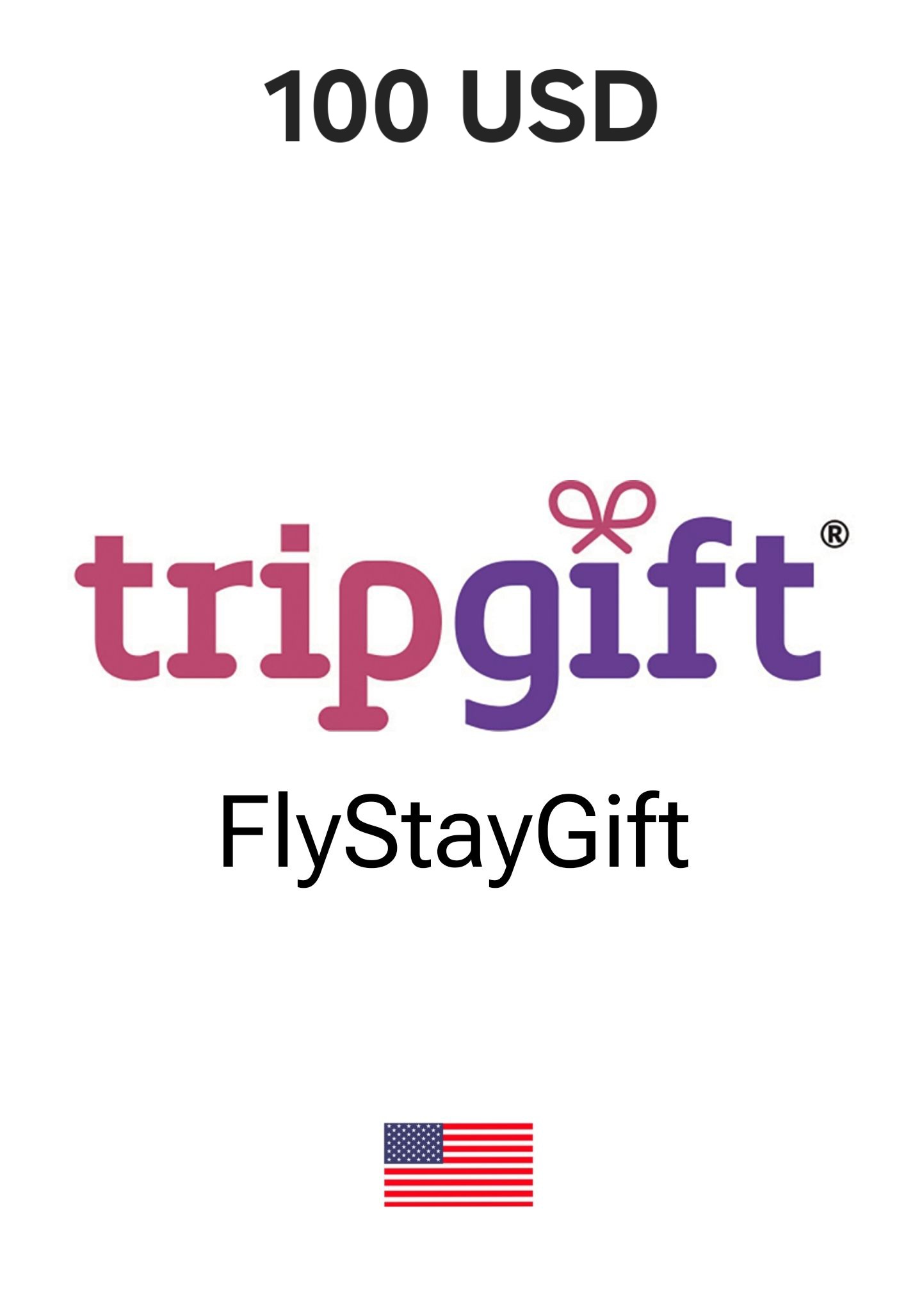 USA TripGift FlyStayGift 100 USD Gift Card cover image