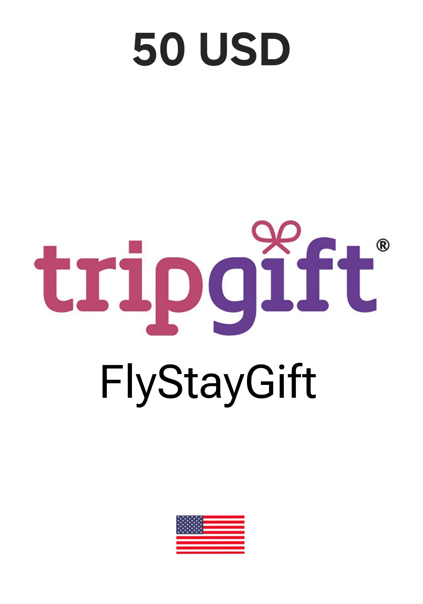 USA TripGift FlyStayGift 50 USD Gift Card cover image