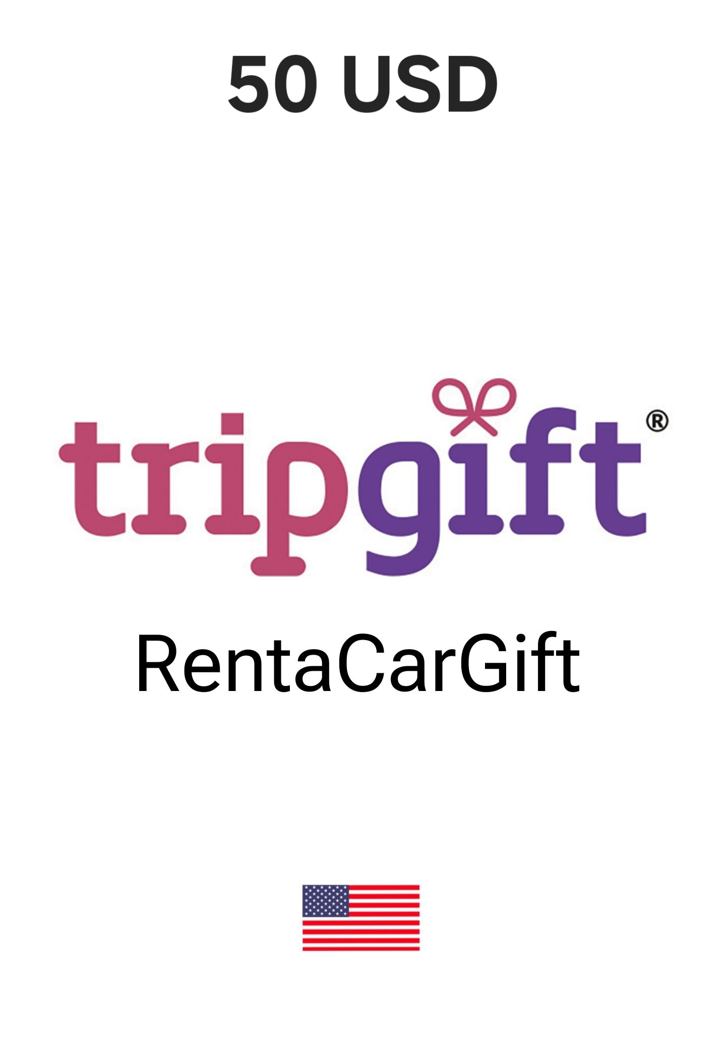 USA TripGift RentaCarGift 50 USD Gift Card cover image