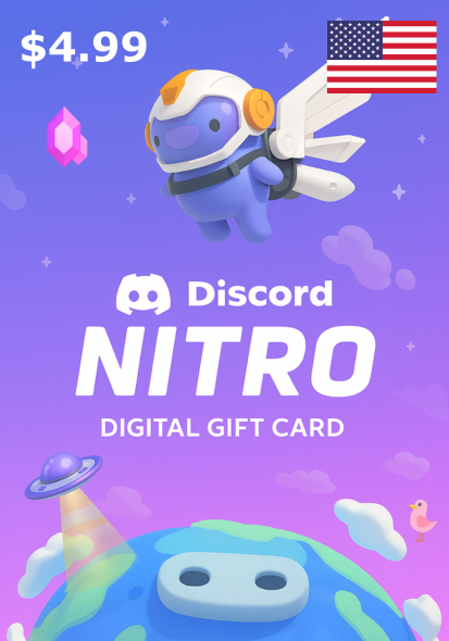 Discord Nitro USA 4.99 USD Kinkekaart cover image