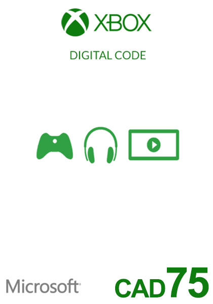 Kanada Xbox 75 CAD Dovanų Kortelė cover image
