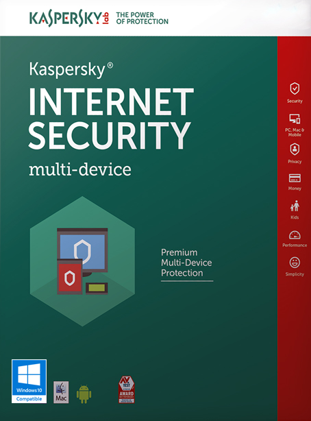 Kaspersky Internet Security Multi-Device 2016 (3 Users 1 Year) cover image