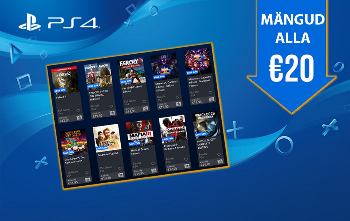 PlayStationi alla 20€ mängud