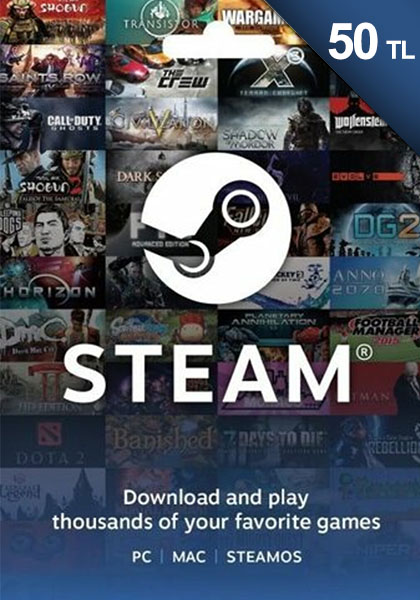 Турция Steam: подарочная карта на 50 TL cover image
