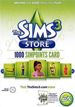 The Sims 3 1000 SimPoints Prepaid Store Card (PC) cover image