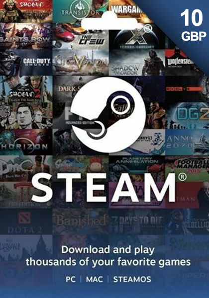 UK Steam: подарочная карта на 10 фунтов cover image