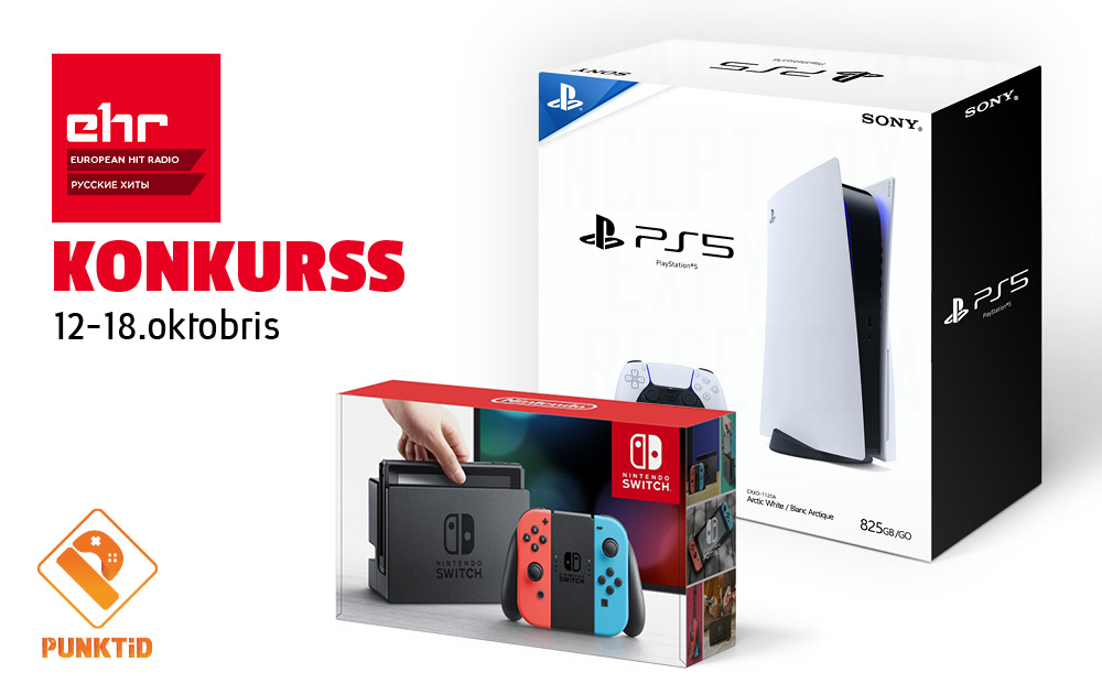Laimē Playstation 5 vai Nintendo Switch!