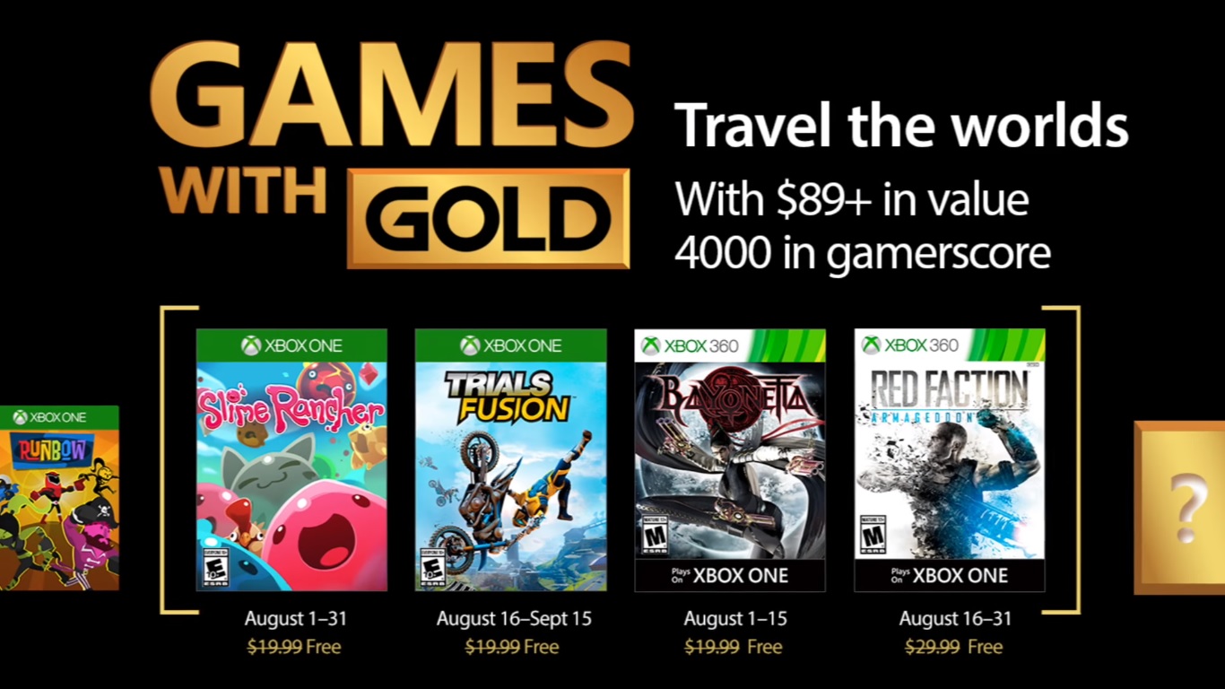 Xbox Games With Gold – August 2017