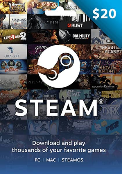 USA Steam: подарочная карта на 20 долларов cover image