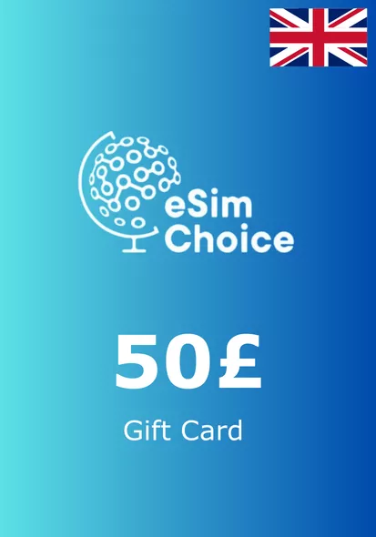 eSimChoice UK 50 GBP Dāvanu karte cover image
