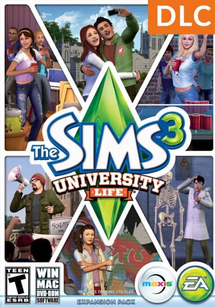 The Sims 3: University Life DLC (PC) cover image